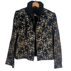 Scott McClintock Millennium‎ 2000 Black Brocade Floral Vintage Blazer Size 10